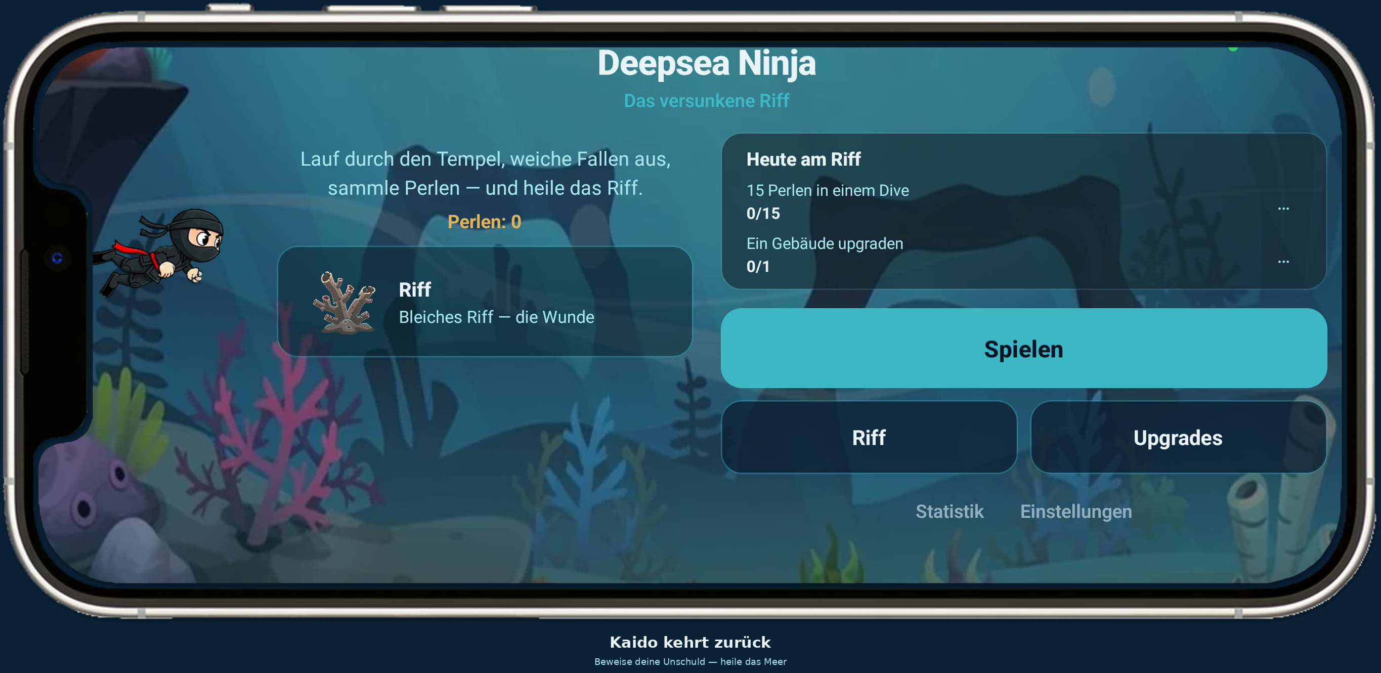Deepsea Ninja Startbildschirm